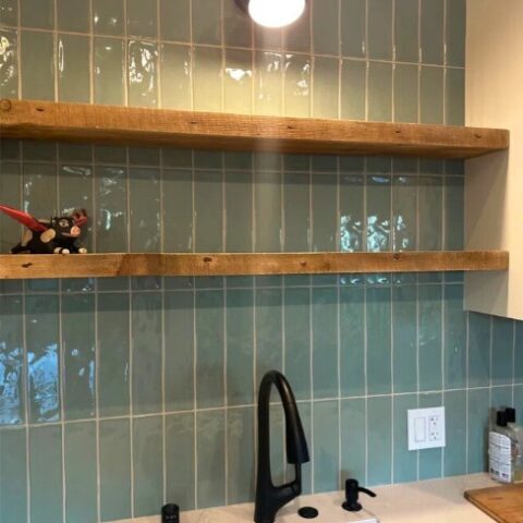 Cifre Colonial Jade groen glans 7.5x30 handvorm wandtegels