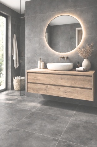Flaminia Space Graphite 60x60 vloertegels betonlook